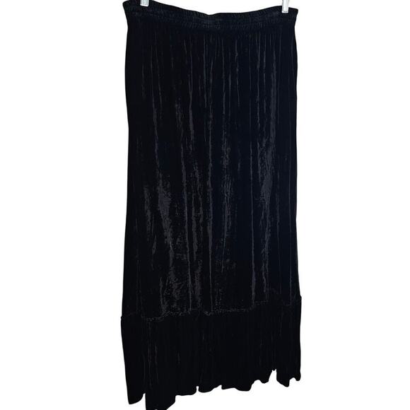 Vintage Liza Lynn Velvet Skirt Womens Large Black 90s Maxi Whimsigoth Fairy Boho - Picture 6 of 8
